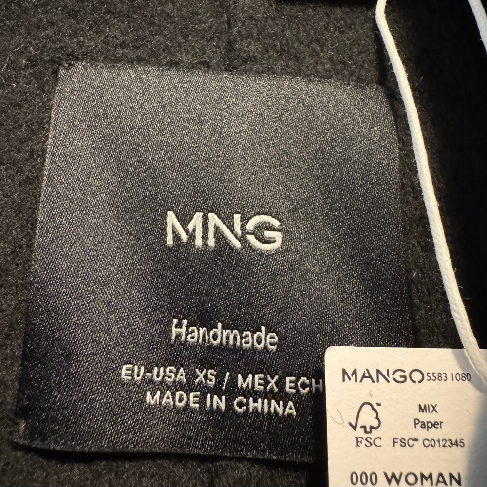 Mango Black Wrap Belted Wool-Blend Coat - Picture 3 of 6